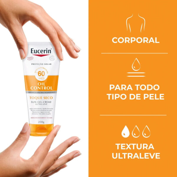 Eucerin Sun Loção Corporal Oil Control Toque Seco FPS 60 200ml - Image 5